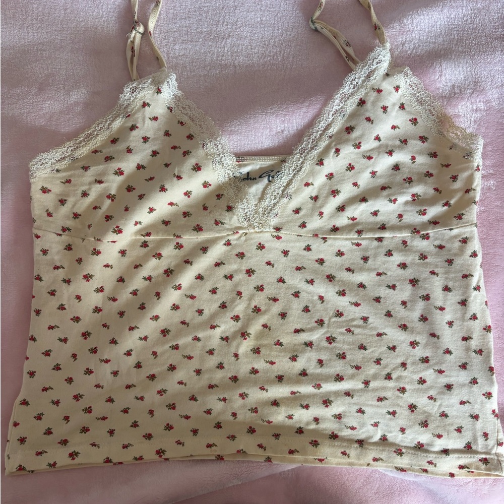brandy Melville / john galt floral lace cami tank top